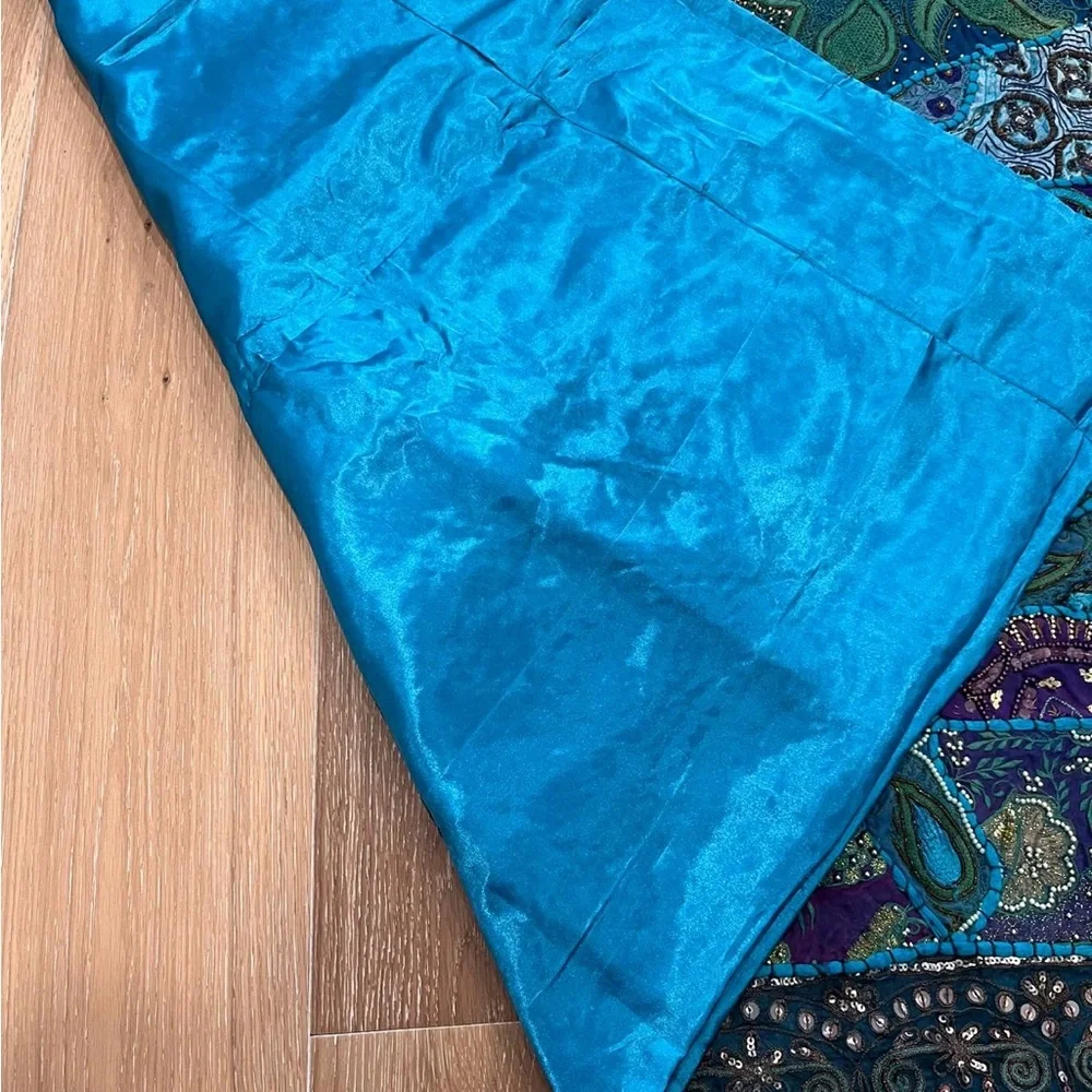 Handcrafted Blue & Teal Patchwork Tapestry Wall Hanging
